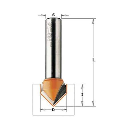V-Groove Cut Profile Router Bit, 3/8