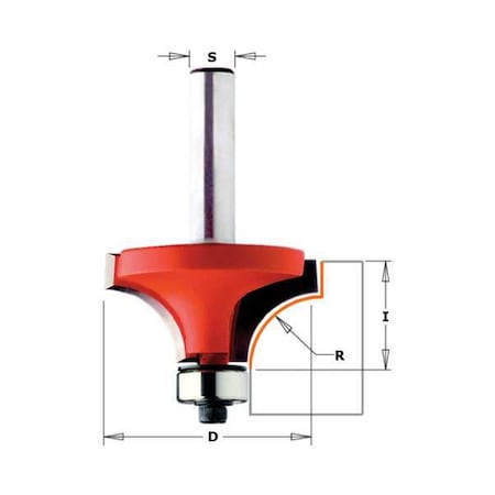Roundover Cut Profile Router Bit, 2-1/2