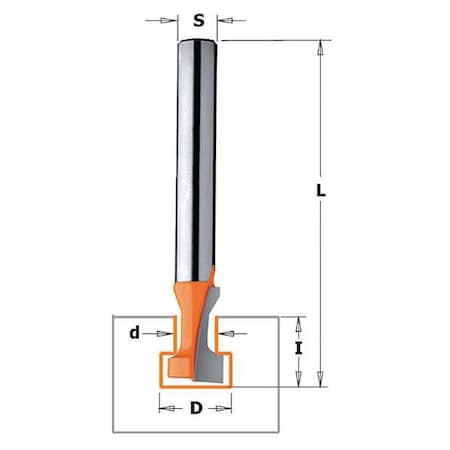Hinge Mortise Cut Router Bit, 3/8
