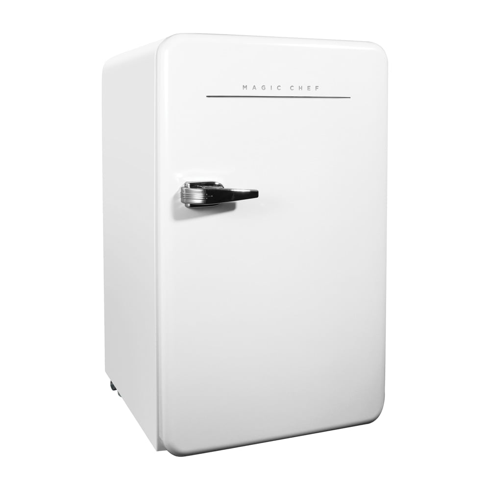 Magic Chef 3.2 Cu. Ft. Retro Mini Fridge With Manual Defrost, White MPN:MCR32CHW