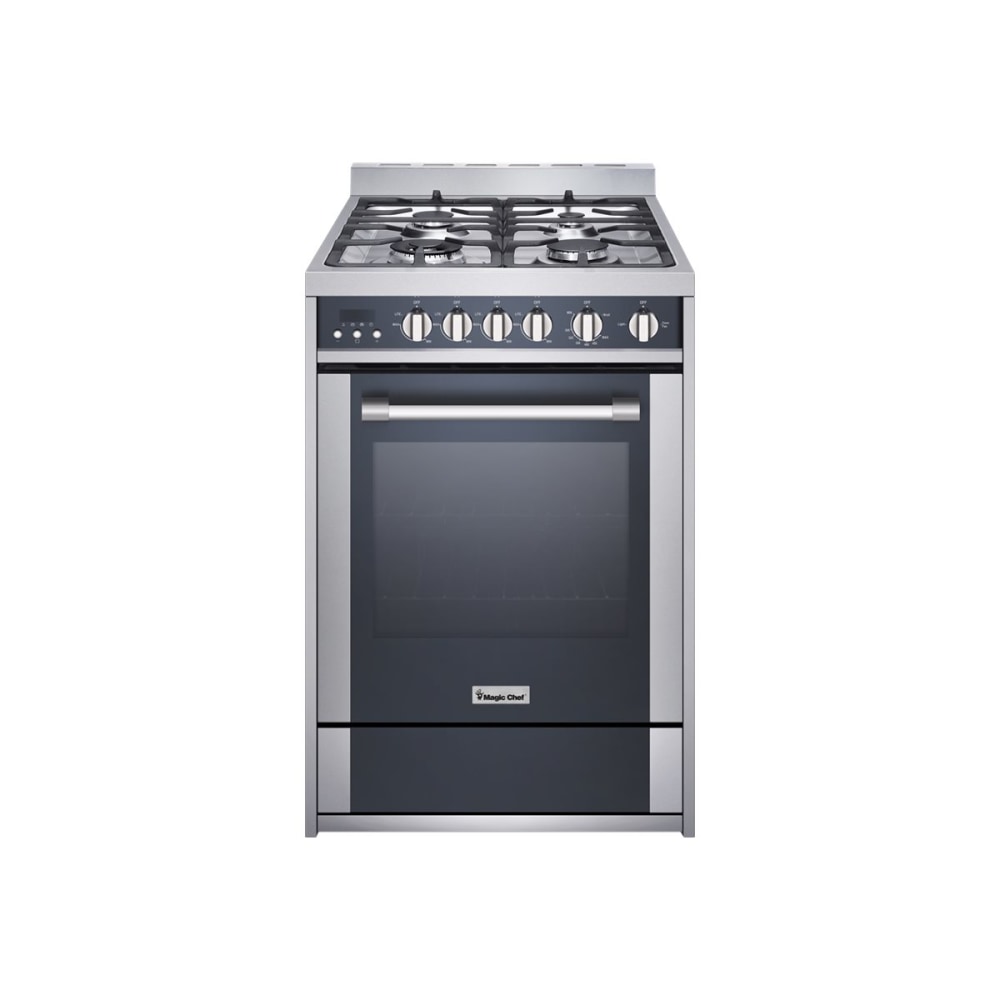 Magic Chef MCSRG24S - Range - freestanding - width: 23.6 in - depth: 23.6 in - height: 35.5 in - stainless steel/mirror glass MPN:MCSRG24S