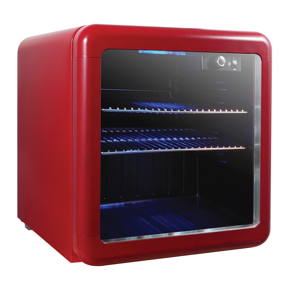 Magic Chef 1.7 Cu. Ft. Retro Beverage Cooler, 19-5/16inH x 17-1/2inW x 19inD, Red MPN:MCB17CHR