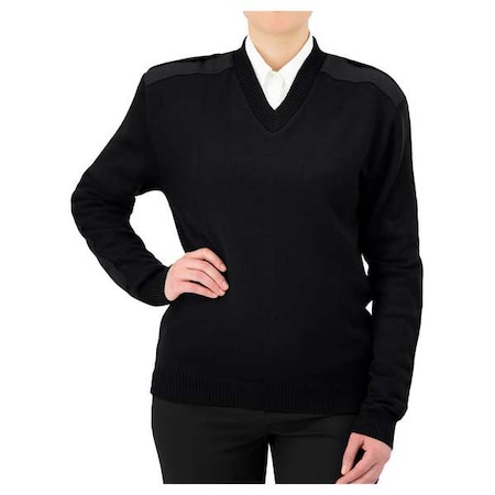 V-Neck Military Sweater, Black, 3XL MPN:2025