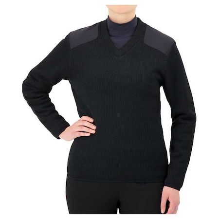 V-Neck Military Sweater, Black, 3XL MPN:2030
