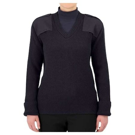 V-Neck Military Sweater, Dark Navy, S MPN:8081