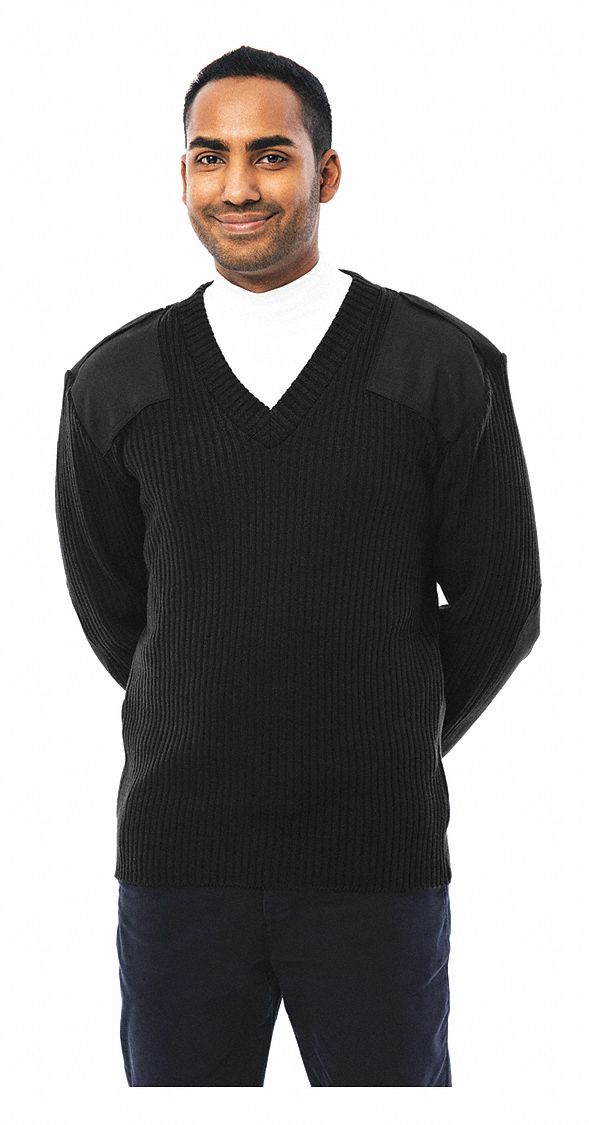 V-Neck Military Sweater Black XS MPN:8081