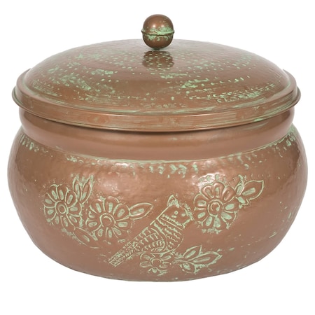 Bird Motif Hose Holder w/Lid, 18x11.5