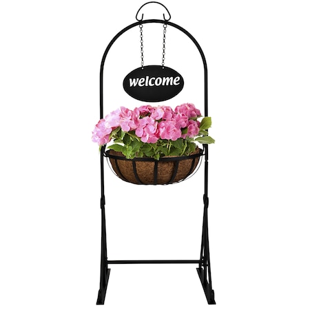 Welcome Garden Planter w/Coco Liner, Blk MPN:WGPFW