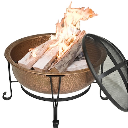 Vintage Copper Fire Pit, Round, 26