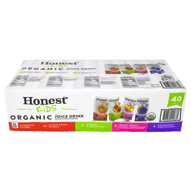 Honest Kids Organic Fruit Juice Drink Boxes Variety Pack, 6 Oz, Pack Of 40 Boxes MPN:01186