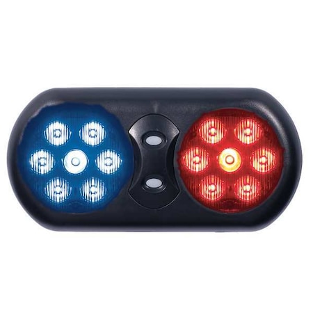 Visor Flip Light, LED, Red/Blue, 11 In W MPN:VFP36RB