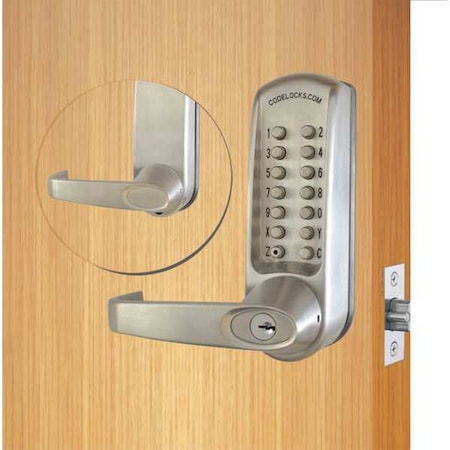 Mechanical Lockset, Brushed Steel, Lever MPN:CL615-BS