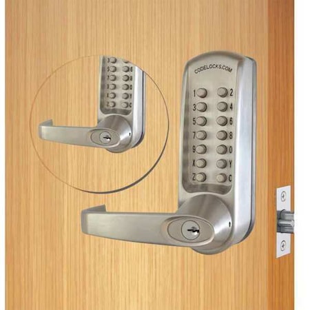 Mechanical Lockset, Brushed Steel, Lever MPN:CL615BB-BS