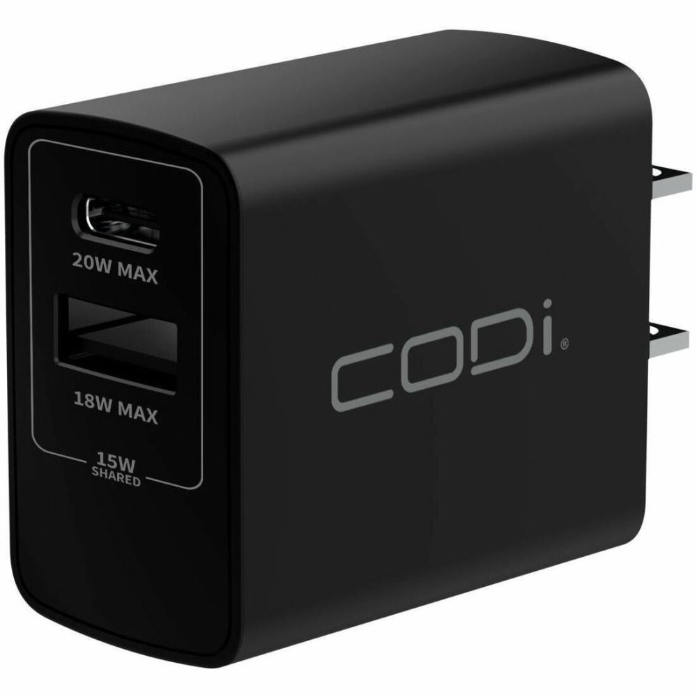 CODi 20W Dual Port Wall Charger - USB-C PD & USB-A QC 3.0 - A01102 MPN:A01102