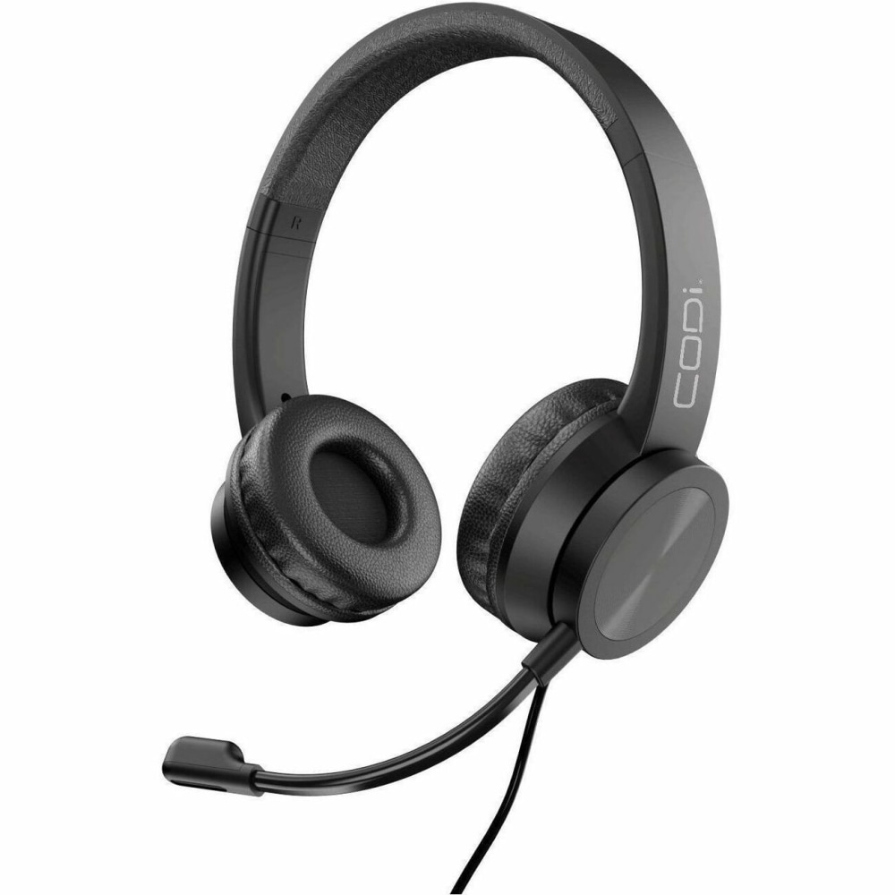 CODi Voice-Isolating 3.5mm Headset with Pivoting Boom Microphone - Black MPN:A04509