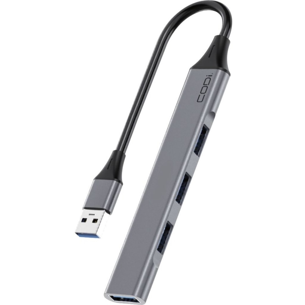 CODi USB-A 4-Port Hub - for Computer - USB Type A - 4 x USB Ports - 1 x USB 2.0 - 2 x USB 3.0 - Gray - Wired MPN:A01113