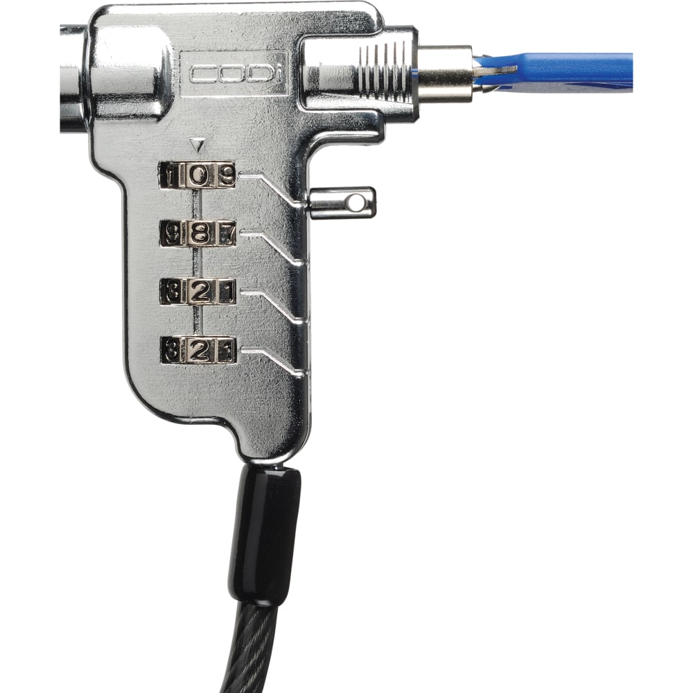 CODi Master Key Combination Cable Lock - 4-digit - Galvanized Steel - 6.5ft - For Notebook, Desktop Computer, Docking Station, Monitor MPN:A02029