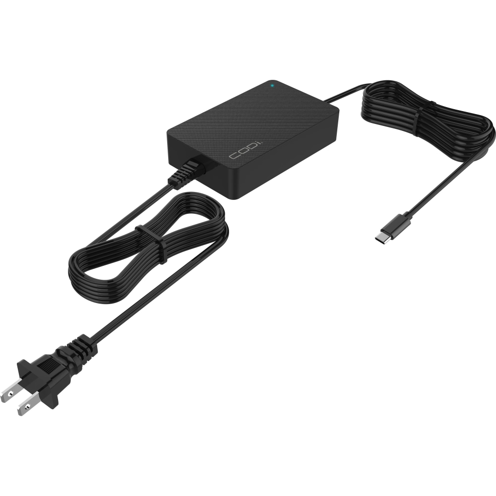 CODi 90W USB-C AC Power Adapter - Over current protection, short circuit protection, internal over-heat shutdown MPN:A03039
