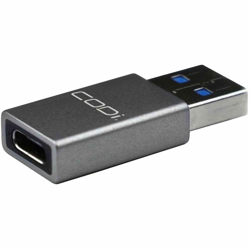 CODi USB-A to USB-C Adapter w/ 10Gbps Data Transfer Speed - 1 x 4-Pin USB Type A - Male - 1 x 24-Pin USB Type C - Female - Space Gray MPN:ADP-AC10