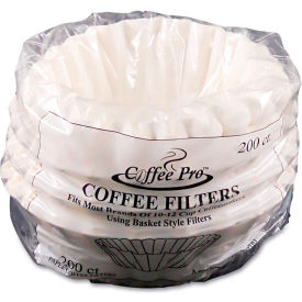 Coffee Pro Basket Filters for Drip Coffeemakers 10 to 12 Cups White 200 Filters/Pack CPF200
