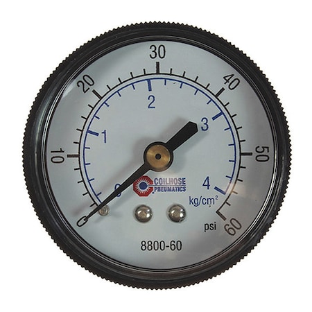 Dial Gauge 1/4 Back Mount 0-60PSI 2