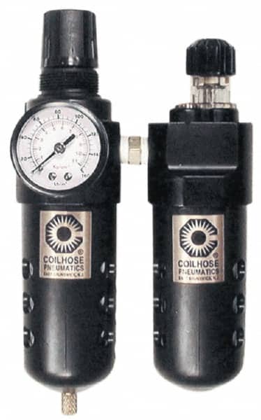 FRL Combination Unit: 1/4 NPT, Compact, 2 Pc Filter/Regulator-Lubricator with Pressure Gauge MPN:26FCL2-GM