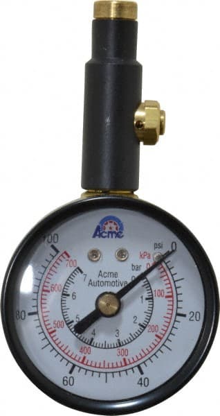 0 to 100 psi Dial Straight Tire Pressure Gauge MPN:A530