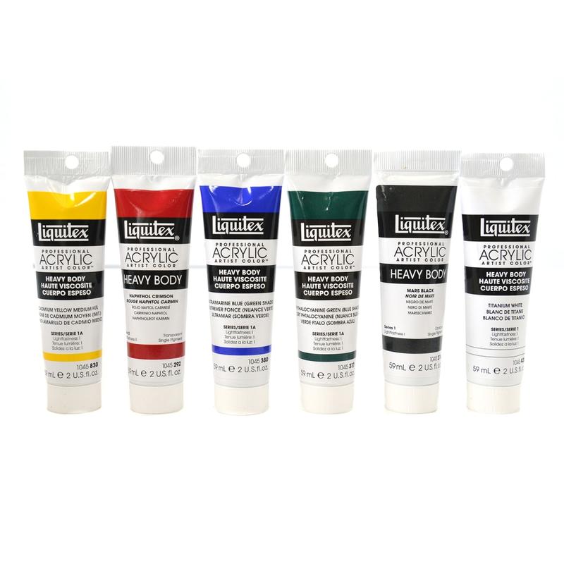 Liquitex Classic Heavy Body Studio Acrylic Color Set, 2 Oz, Assorted Colors, Set Of 6 MPN:101037