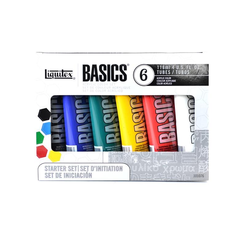 Liquitex Basics Value Series Acrylic Colors, 4 Oz, Assorted Colors, Set Of 6 MPN:101076