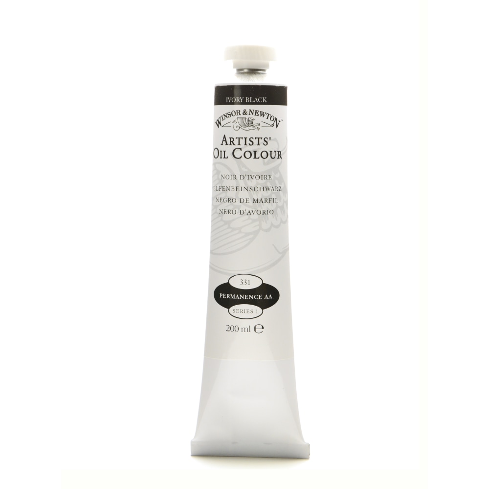 Winsor & Newton Artists Oil Colors, 200 mL, Ivory Black, 331 MPN:1237331