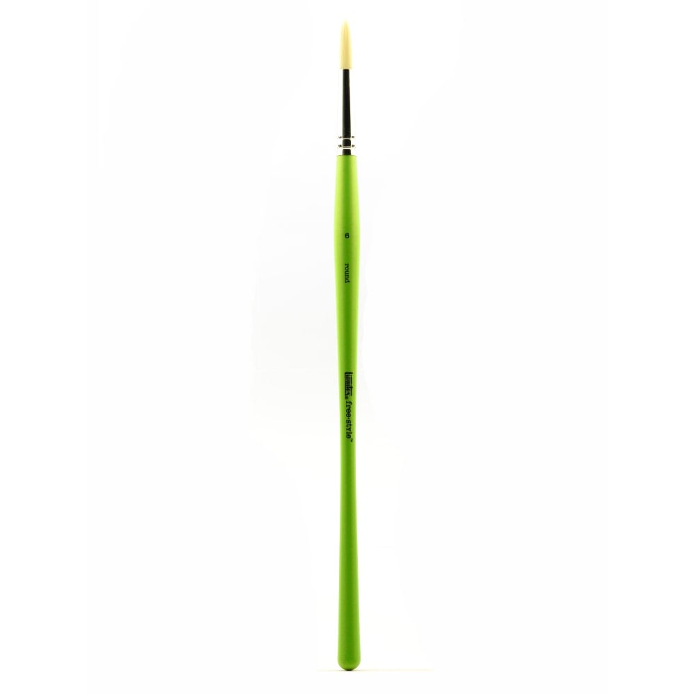 Liquitex Free-Style Detail Paint Brush, Synthetic, Size 6, Round Bristle, Green MPN:1300106