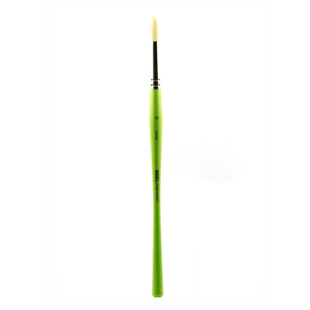 Liquitex Free-Style Detail Paint Brush, Synthetic, Size 10, Round Bristle, Green MPN:1300110