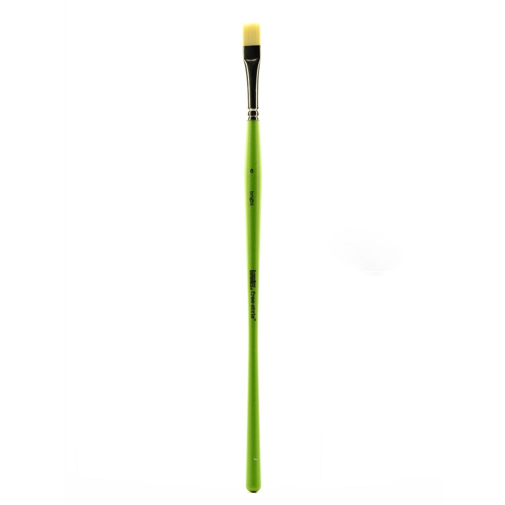 Liquitex Free-Style Detail Paint Brush, Synthetic, Size 6, Bright Bristle, Green MPN:1300206