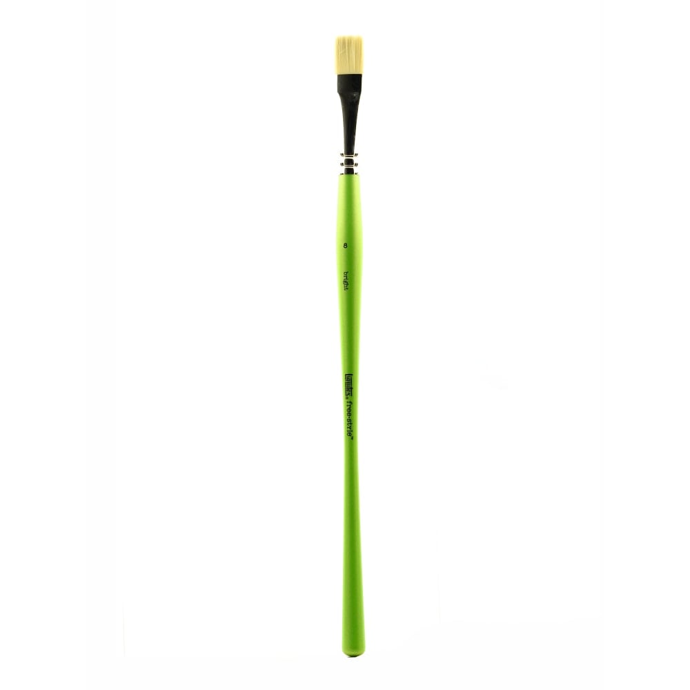 Liquitex Free-Style Detail Paint Brush, Synthetic, Size 8, Bright Bristle, Green MPN:1300208
