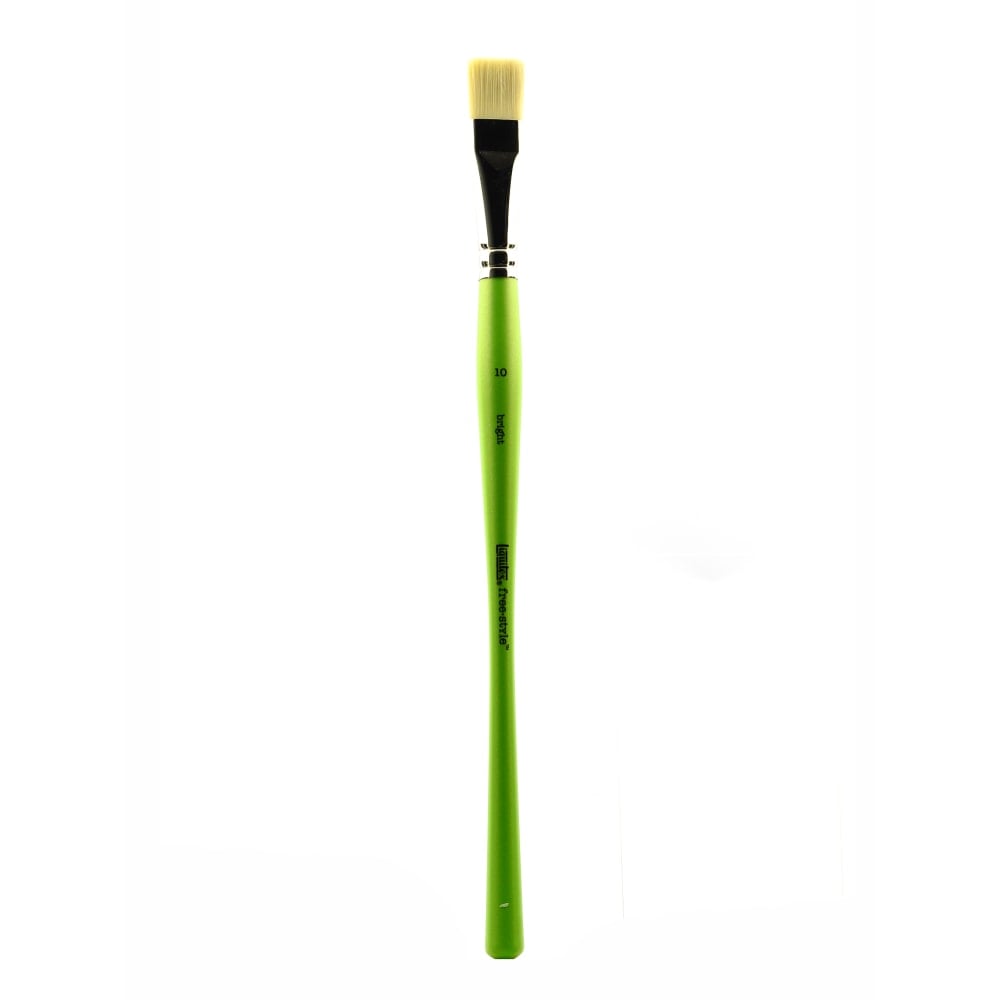 Liquitex Free-Style Detail Paint Brush, Synthetic, Size 10, Bright Bristle, Green MPN:1300210