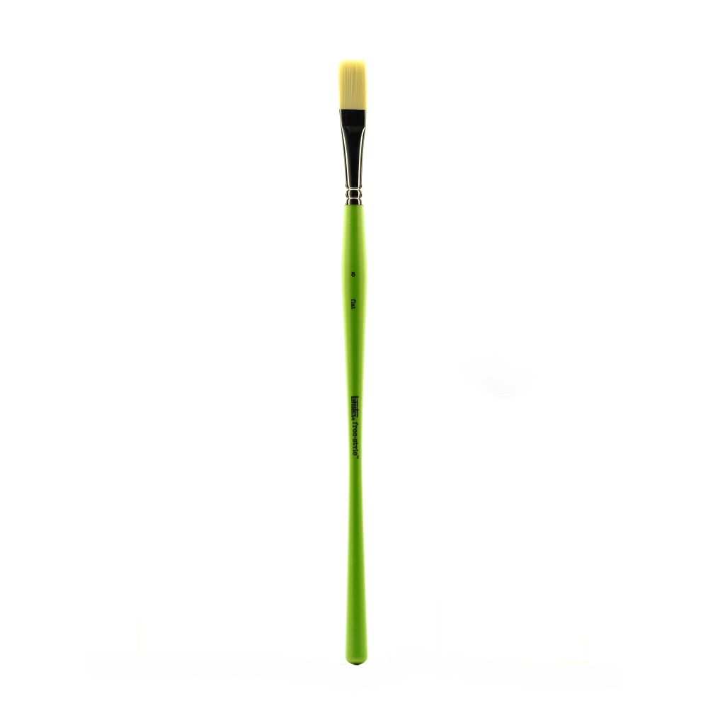 Liquitex Free-Style Detail Paint Brush, Synthetic, Size 8, Flat Bristle, Green MPN:1300308