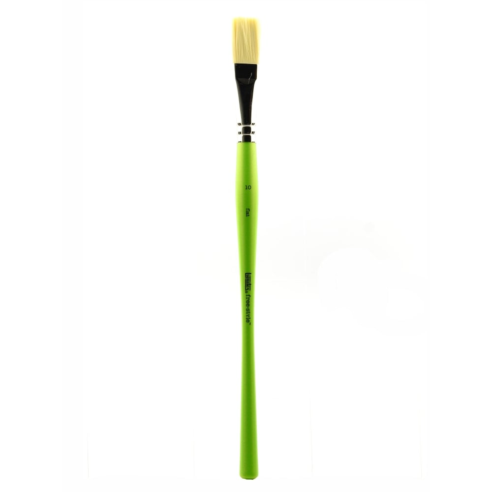 Liquitex Free-Style Detail Paint Brush, Synthetic, Size 10, Flat Bristle, Green MPN:1300310