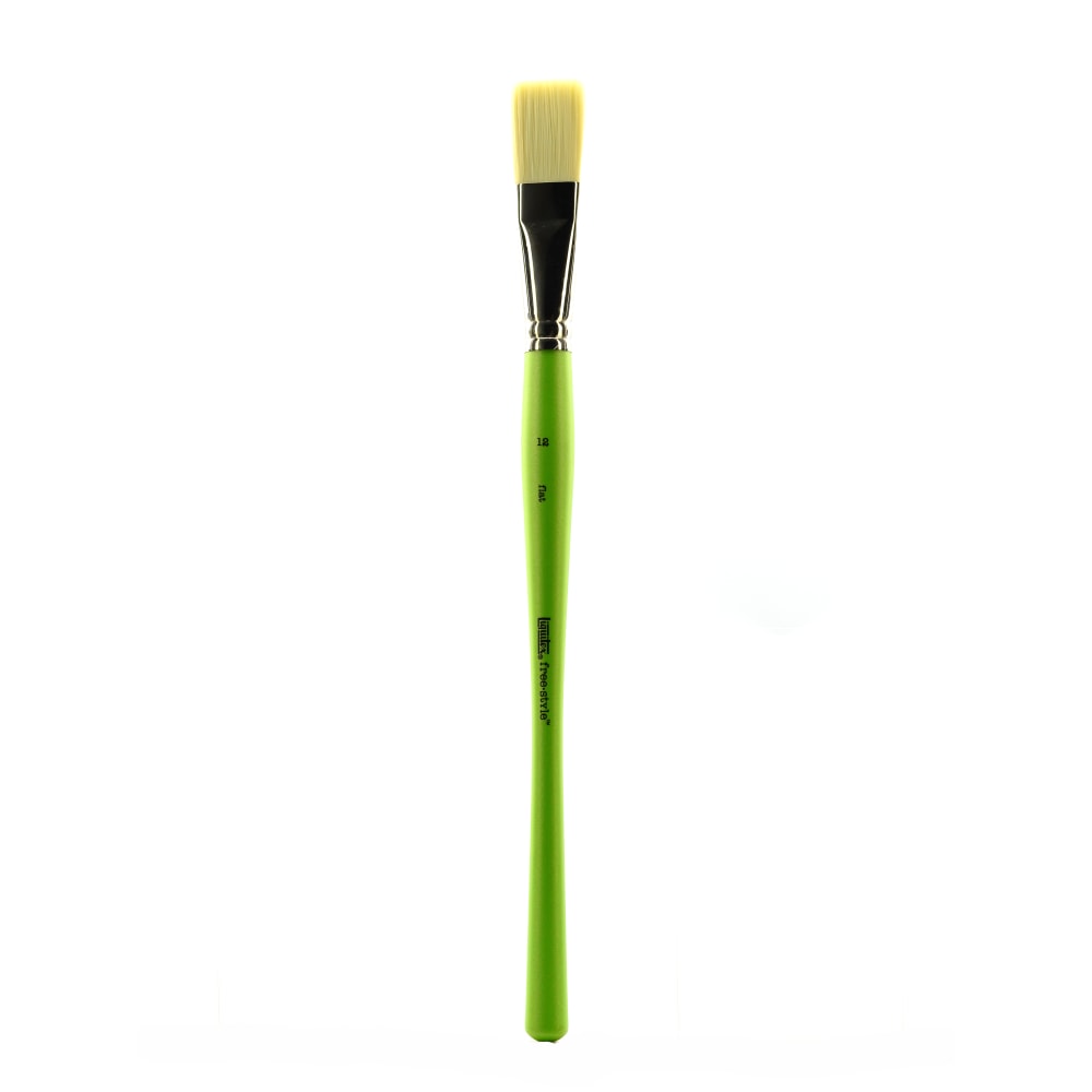 Liquitex Free-Style Detail Paint Brush, Synthetic, Size 12, Flat Bristle, Green MPN:1300312