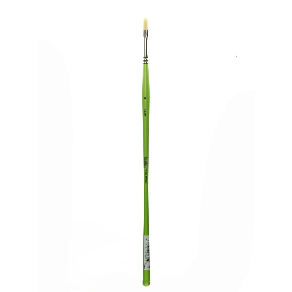 Liquitex Free-Style Detail Paint Brush, Synthetic, Size 2, Filbert Bristle, Green MPN:1300402