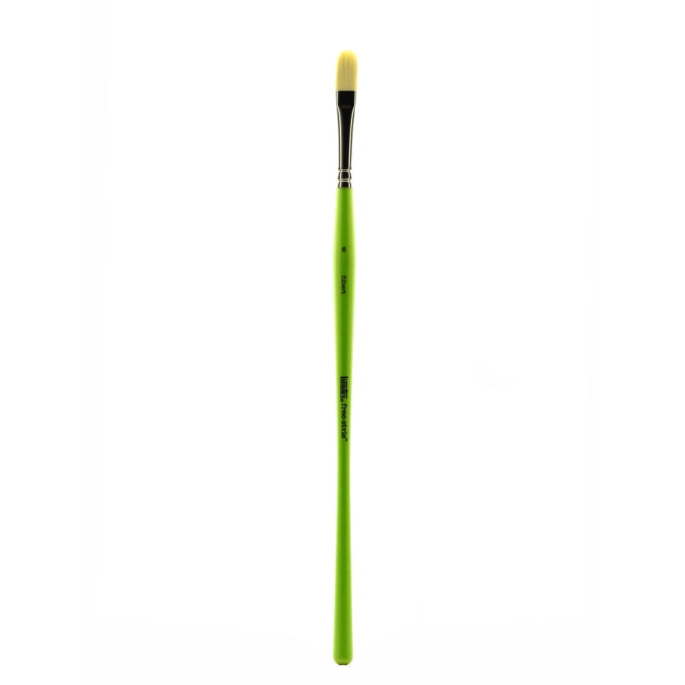 Liquitex Free-Style Detail Paint Brush, Synthetic, Size 6, Filbert Bristle, Green MPN:1300406