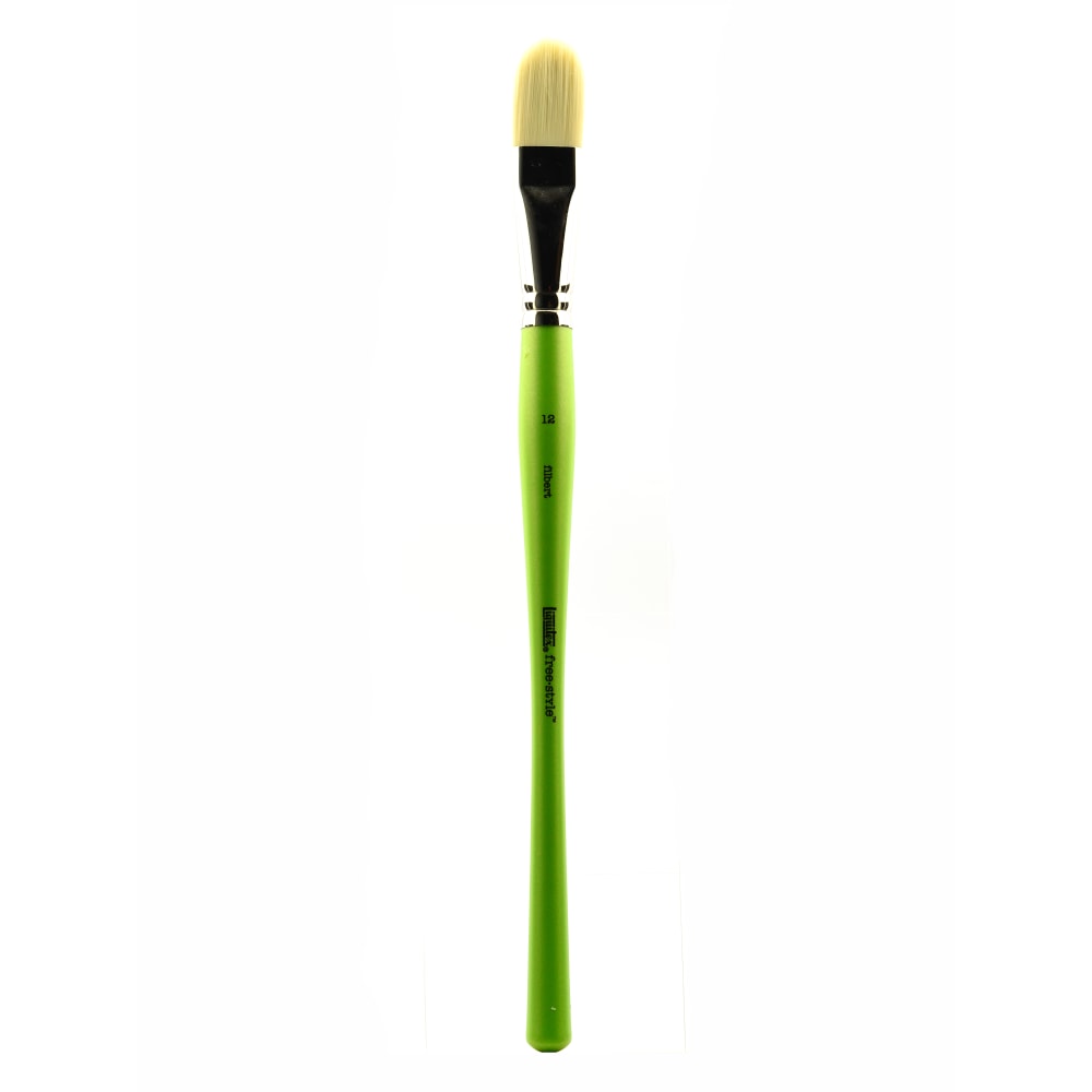 Liquitex Free-Style Detail Paint Brush, Synthetic, Size 12, Filbert Bristle, Green MPN:1300412