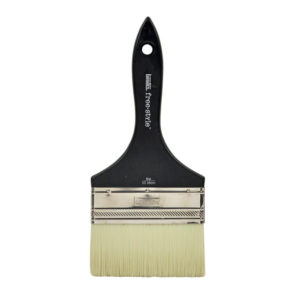 Liquitex Free-Style Large-Scale Paint Brush, 4in, Flat Bristle, Synthetic, Black MPN:1300704
