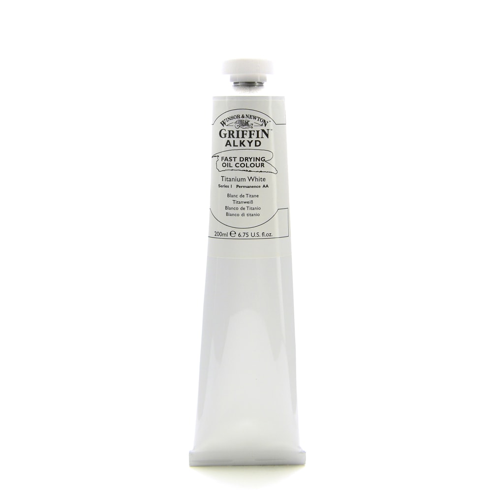 Winsor & Newton Griffin Alkyd Oil Color, 644, 200 mL, Titanium White MPN:1937644