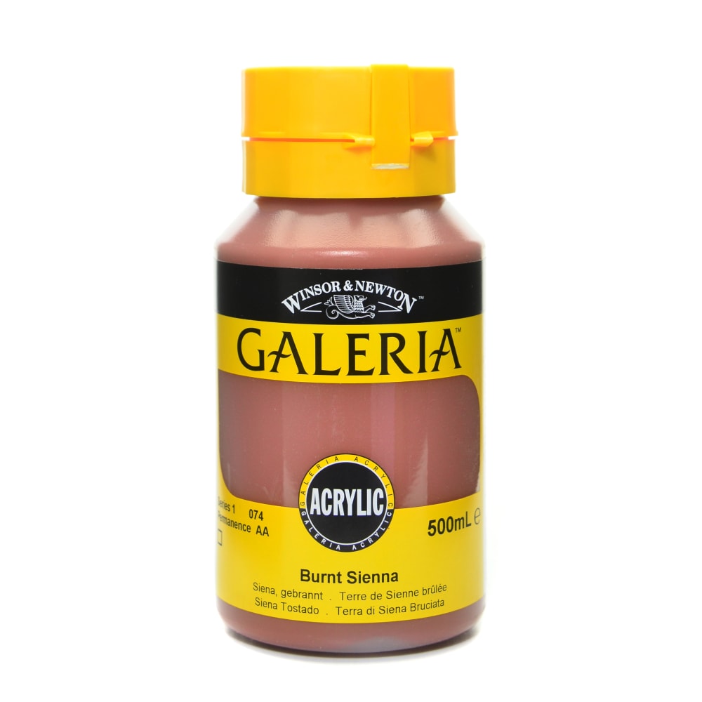 Winsor & Newton Galeria Flow Formula Acrylic Colors, 500 mL, Burnt Sienna, 74 MPN:2150074