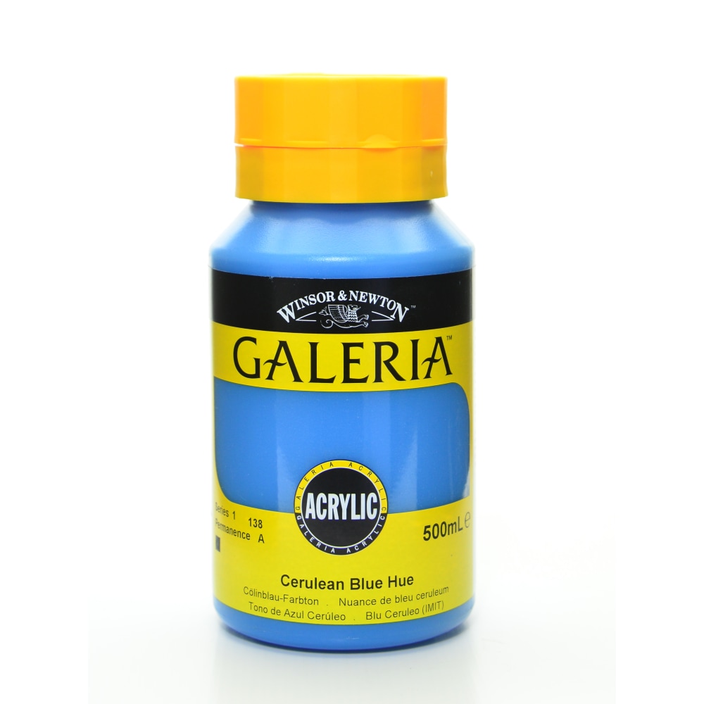 Winsor & Newton Galeria Flow Formula Acrylic Colors, 500 mL, Cerulean Blue Hue, 138 MPN:2150138