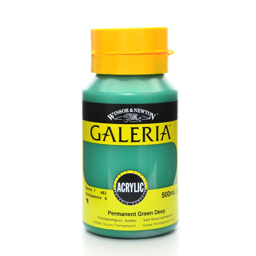 Winsor & Newton Galeria Flow Formula Acrylic Colors, 500 mL, Permanent Green Deep, 482 MPN:2150482