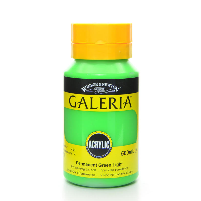 Winsor & Newton Galeria Flow Formula Acrylic Colors, 500 mL, Permanent Green Light, 483 MPN:2150483