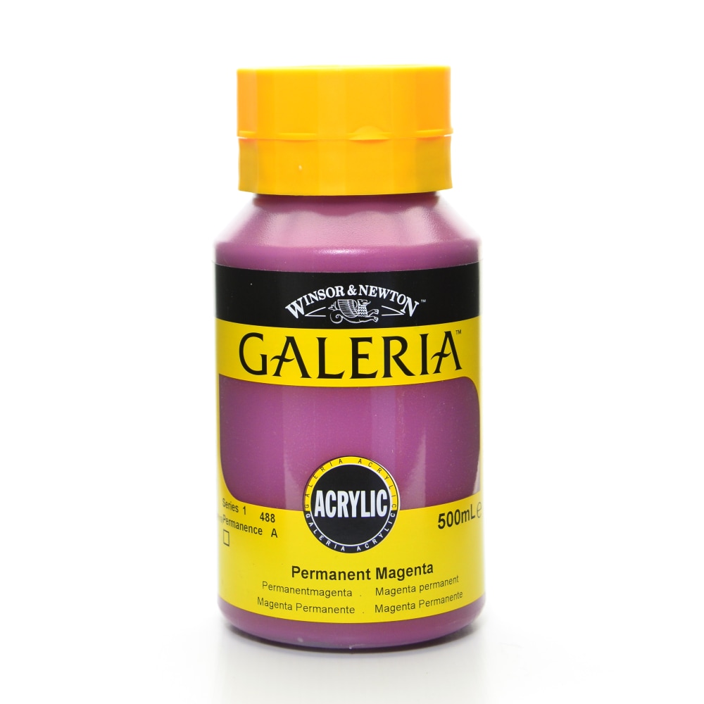 Winsor & Newton Galeria Flow Formula Acrylic Colors, 500 mL, Permanent Magenta, 488 MPN:2150488