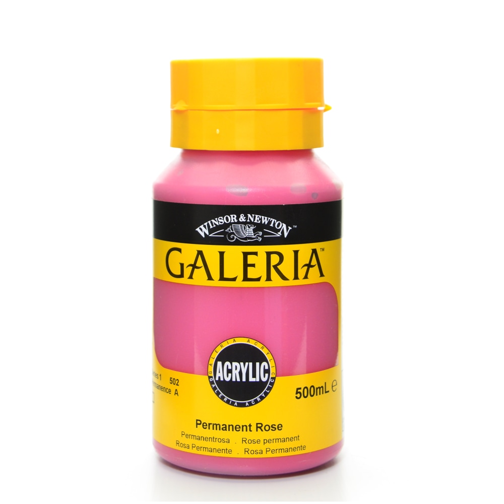 Winsor & Newton Galeria Flow Formula Acrylic Colors, 500 mL, Permanent Rose, 502 MPN:2150502