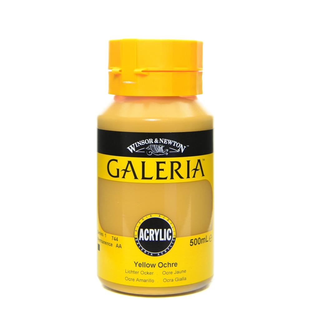 Winsor & Newton Galeria Flow Formula Acrylic Colors, 500 mL, Yellow Ochre, 744 MPN:2150744